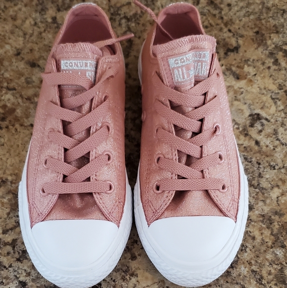 **SOLD **NEW! Pink And Slilver Converse - Picture 2 of 6